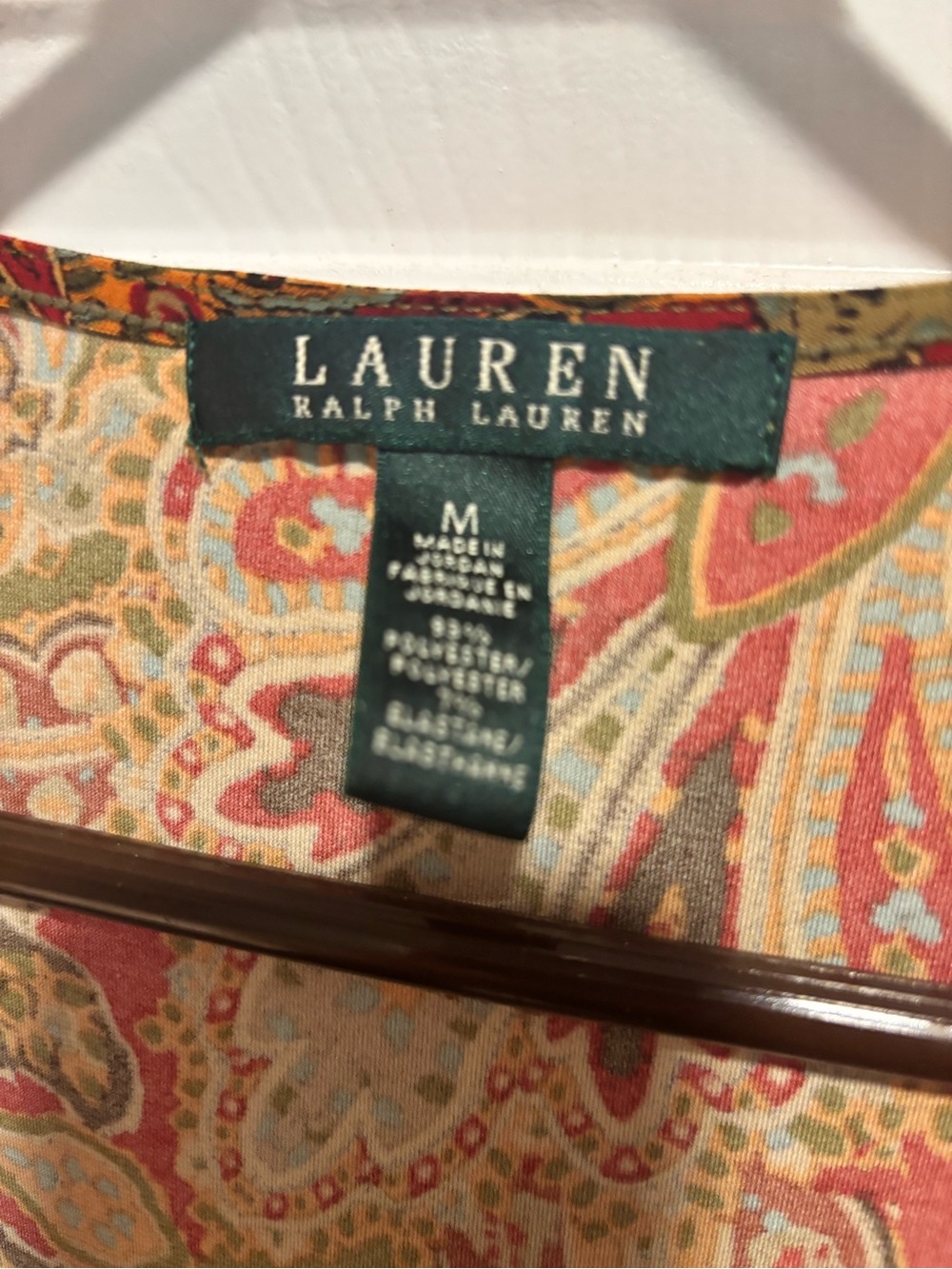 Ralph Lauren Paisley V-Neck Maxi Dress in Red, Olive & Teal - Picture 2 of 3